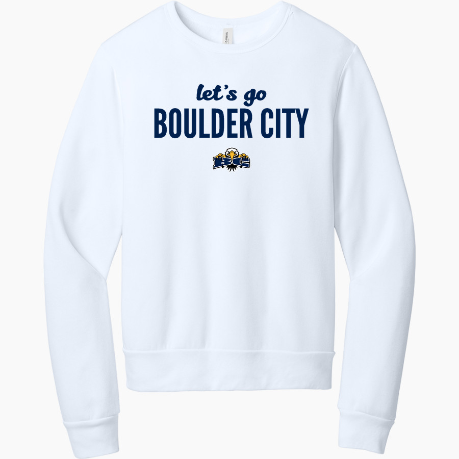 BOULDER CITY HIGH SCHOOL EAGLES <span class="pdp-name-mascot">BOULDER CITY EAGLES</span> BELLA+CANVAS Unisex Sponge Fleece Classic Crewneck Sweatshirt