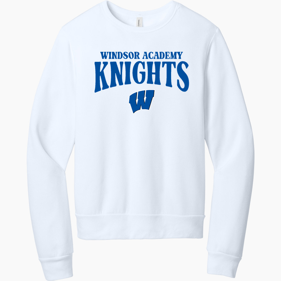 WINDSOR ACADEMY KNIGHTS <span class="pdp-name-mascot">WINDSOR ACADEMY KNIGHTS</span> BELLA+CANVAS Unisex Sponge Fleece Classic Crewneck Sweatshirt