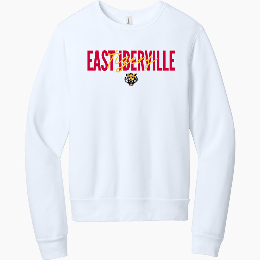 EAST IBERVILLE HIGH SCHOOL TIGERS <span class="pdp-name-mascot">EAST IBERVILLE TIGERS</span> BELLA+CANVAS Unisex Sponge Fleece Classic Crewneck Sweatshirt