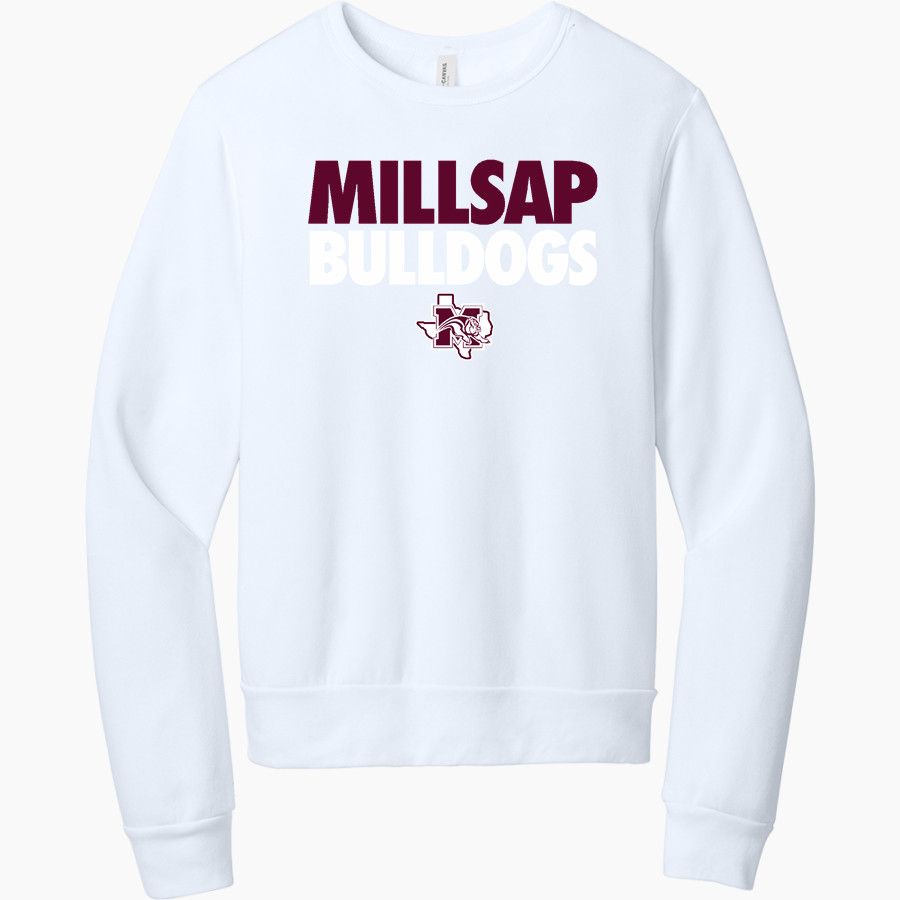 MILLSAP HIGH SCHOOL BULLDOGS <span class="pdp-name-mascot">MILLSAP BULLDOGS</span> BELLA+CANVAS Unisex Sponge Fleece Classic Crewneck Sweatshirt