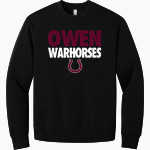 OWEN warhorses mountain tough...valley strong <span class="pdp-name-mascot">CHARLES D OWEN WARHORSES</span> BELLA+CANVAS Unisex 10-Ounce Heavyweight Crewneck Sweatshirt Front Thumbnail