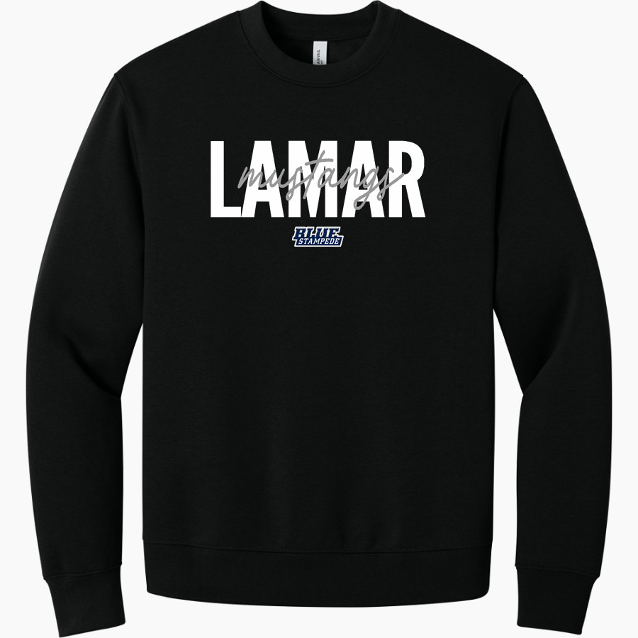 Lamar Mustangs BELLA+CANVAS Unisex 10-Ounce Heavyweight Crewneck Sweatshirt