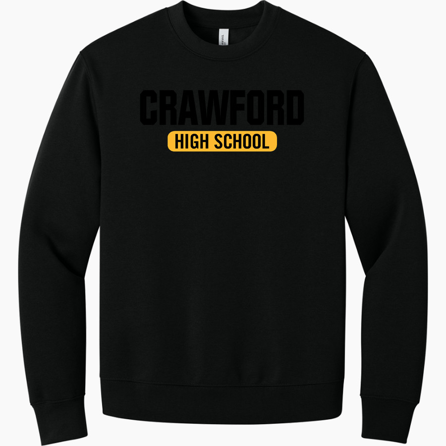 CRAWFORD HIGH SCHOOL PIRATES <span class="pdp-name-mascot">CRAWFORD PIRATES</span> BELLA+CANVAS Unisex 10-Ounce Heavyweight Crewneck Sweatshirt