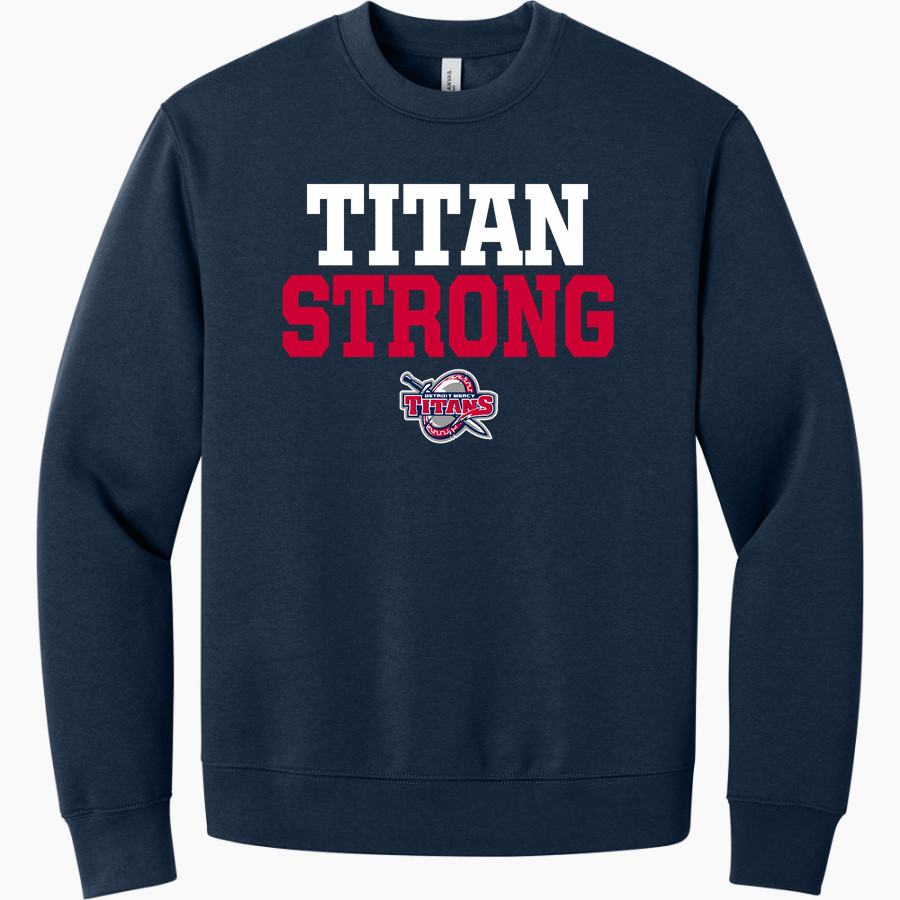 Detroit Mercy Titans Sideline Store <span class="pdp-name-mascot">UDM Titans</span> BELLA+CANVAS Unisex 10-Ounce Heavyweight Crewneck Sweatshirt