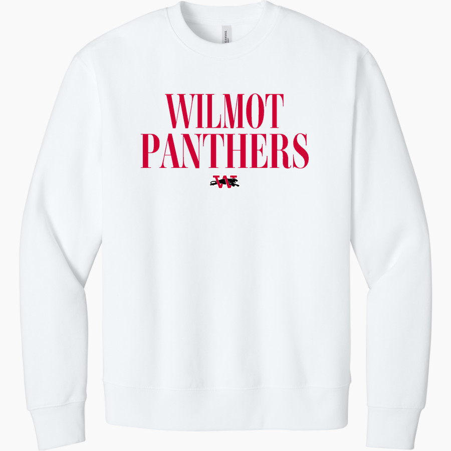 WILMOT UNION HIGH SCHOOL PANTHERS <span class="pdp-name-mascot">WILMOT PANTHERS</span> BELLA+CANVAS Unisex 10-Ounce Heavyweight Crewneck Sweatshirt