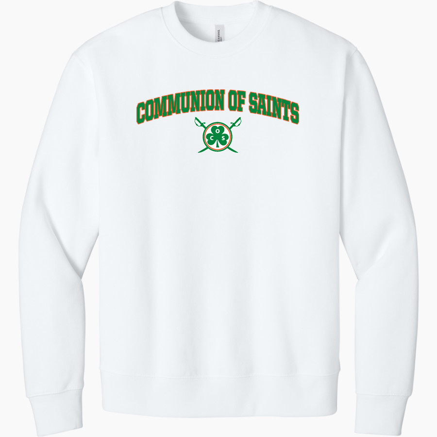 Communion of Saints School Sabres official sideline store BELLA+CANVAS Unisex 10-Ounce Heavyweight Crewneck Sweatshirt