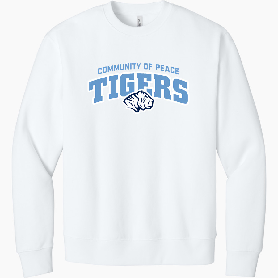 Community Of Peace Tigers BELLA+CANVAS Unisex 10-Ounce Heavyweight Crewneck Sweatshirt