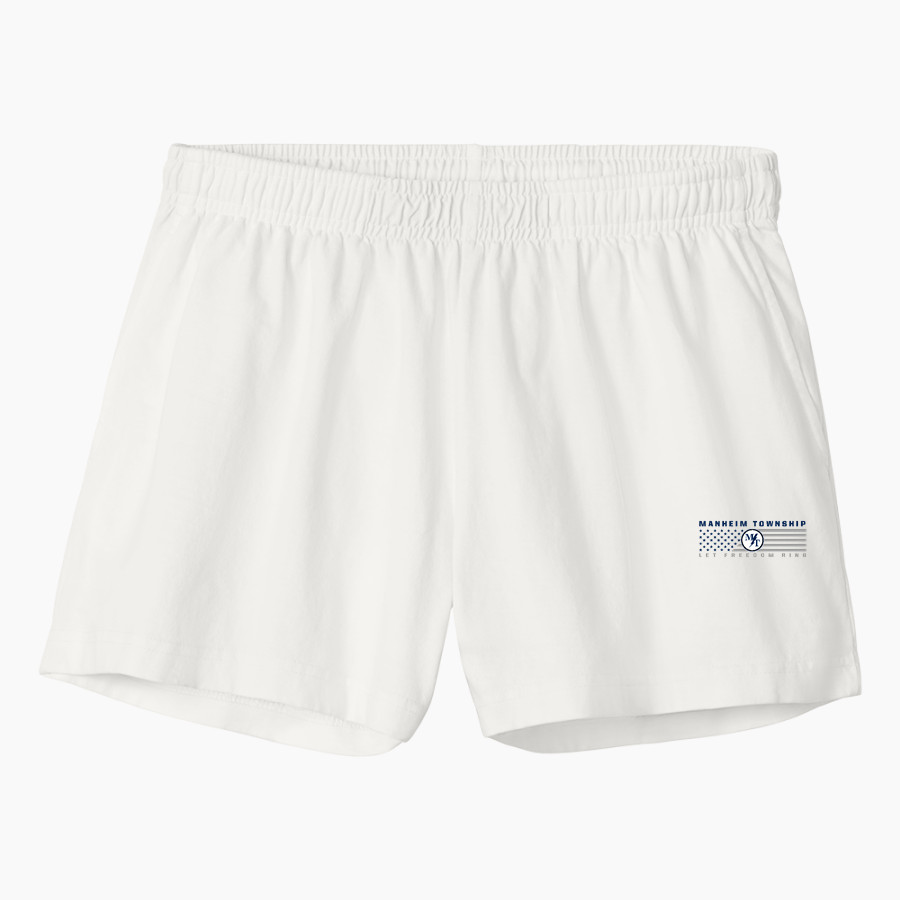 MANHEIM TOWNSHIP HIGH SCHOOL BLUE STREAKS <span class="pdp-name-mascot">MANHEIM TOWNSHIP BLUE STREAKS</span> BELLA+CANVAS Women's Heavyweight Garment-Dyed Short