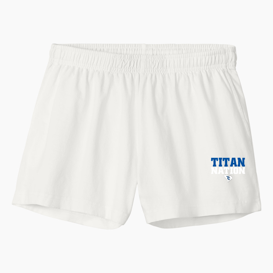 TRINITY COLLEGIATE SCHOOL TITANS <span class="pdp-name-mascot">TRINITY COLLEGIATE TITANS</span> BELLA+CANVAS Women's Heavyweight Garment-Dyed Short