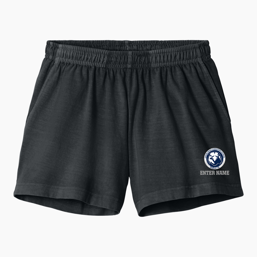 Santa Rosa Eagles <span class="pdp-name-mascot">Santa Rosa Christian School Eagles</span> BELLA+CANVAS Women's Heavyweight Garment-Dyed Short