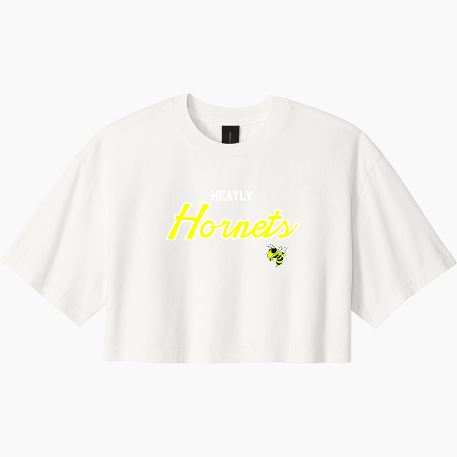 Heatly Hornets <span class="pdp-name-mascot">Heatly Hornets</span> BELLA+CANVAS Women's Heavyweight Garment-Dyed Cropped Tee