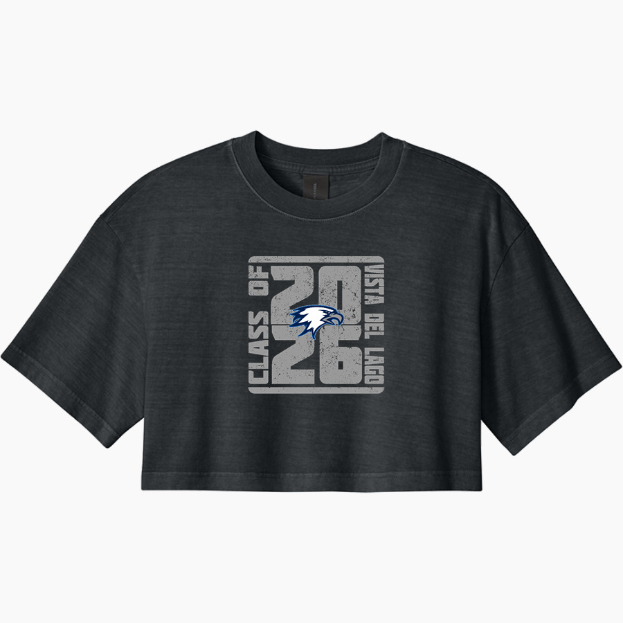 VISTA DEL LAGO HIGH SCHOOL EAGLES <span class="pdp-name-mascot">VISTA DEL LAGO EAGLES</span> BELLA+CANVAS Women's Heavyweight Garment-Dyed Cropped Tee
