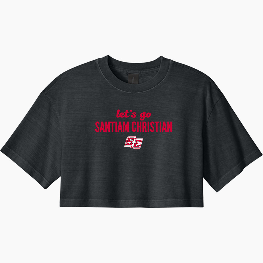 SANTIAM CHRISTIAN HIGH SCHOOL EAGLES <span class="pdp-name-mascot">SANTIAM CHRISTIAN EAGLES</span> BELLA+CANVAS Women's Heavyweight Garment-Dyed Cropped Tee