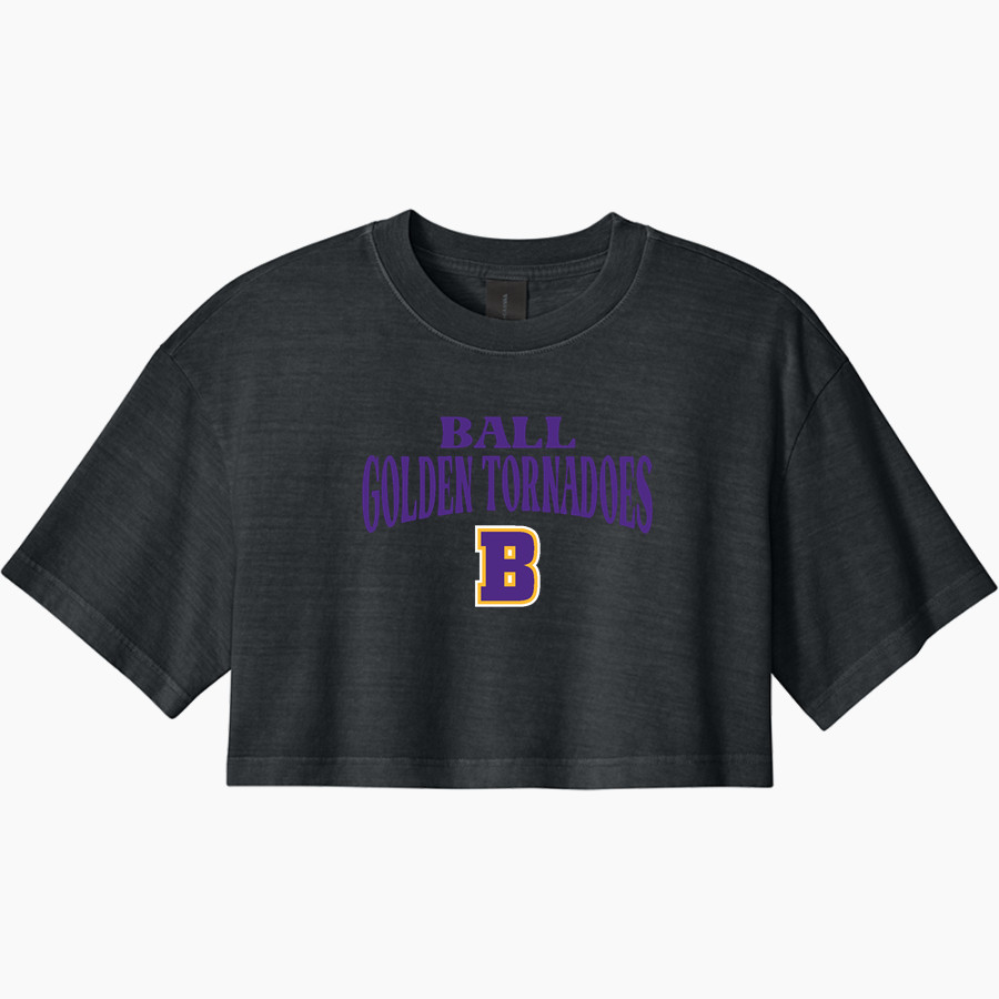 BALL HIGH SCHOOL GOLDEN TORNADOES <span class="pdp-name-mascot">BALL GOLDEN TORNADOES</span> BELLA+CANVAS Women's Heavyweight Garment-Dyed Cropped Tee