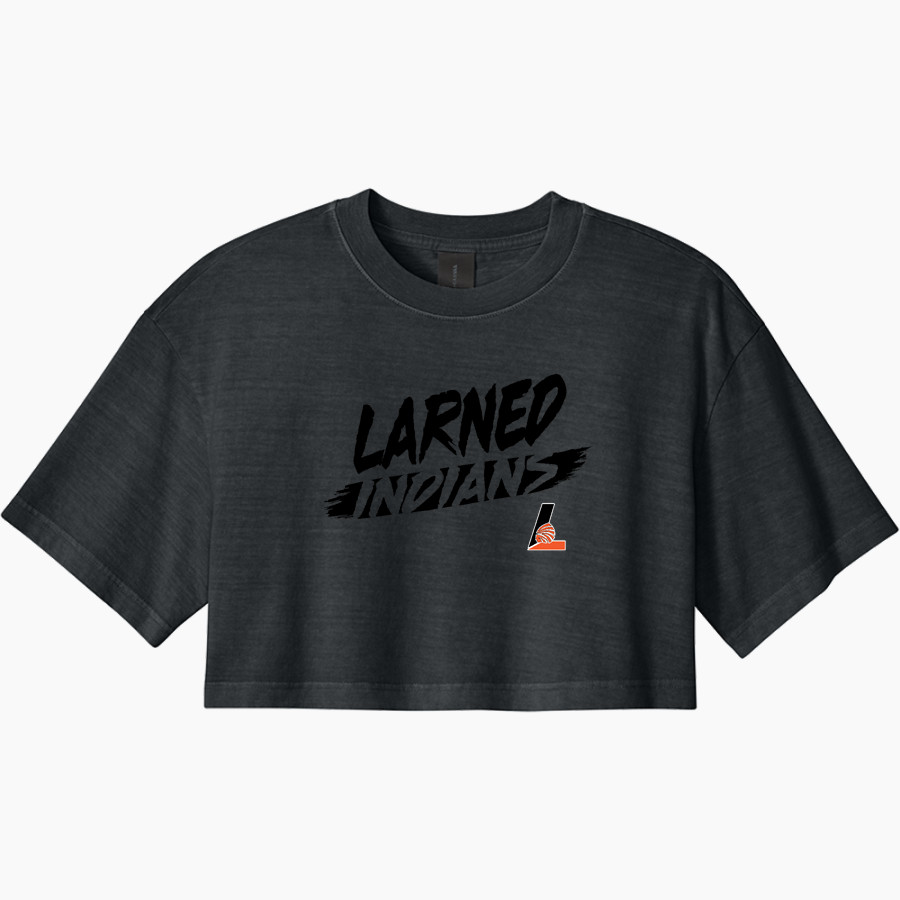 LARNED HIGH SCHOOL INDIANS <span class="pdp-name-mascot">LARNED INDIANS</span> BELLA+CANVAS Women's Heavyweight Garment-Dyed Cropped Tee