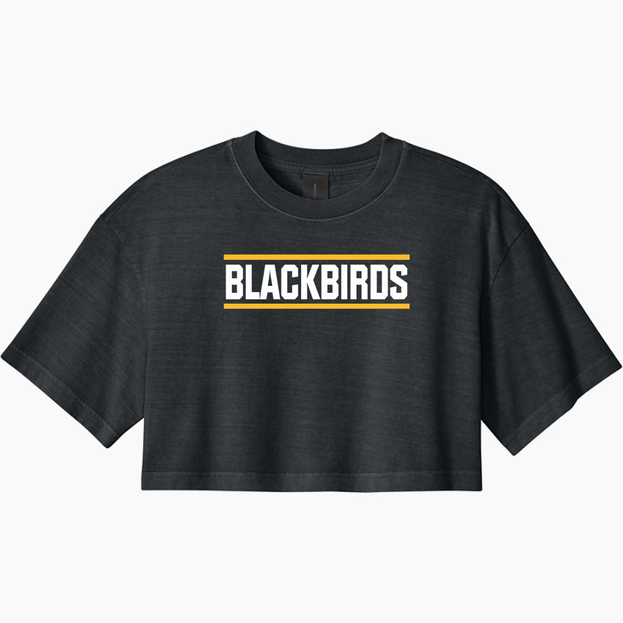 PETTISVILLE BLACKBIRDS ONLINE STORE <span class="pdp-name-mascot">PETTISVILLE BLACKBIRDS</span> BELLA+CANVAS Women's Heavyweight Garment-Dyed Cropped Tee