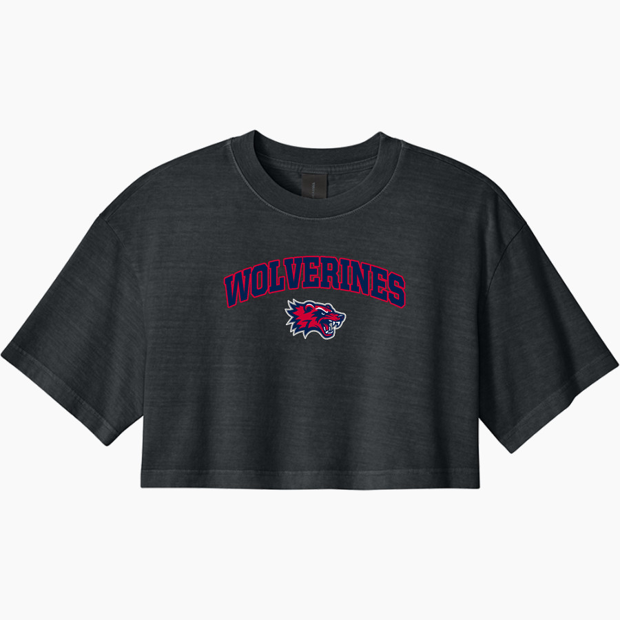 Frontier Academy Wolverines <span class="pdp-name-mascot">Frontier Academy Wolverines</span> BELLA+CANVAS Women's Heavyweight Garment-Dyed Cropped Tee