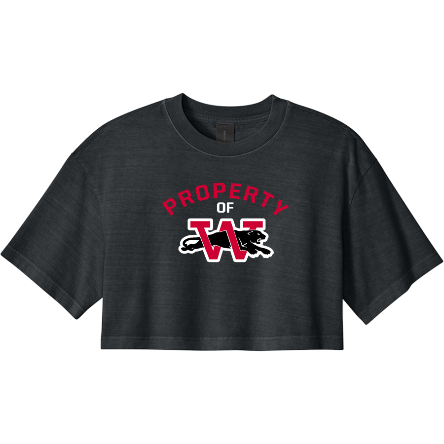 WILMOT UNION HIGH SCHOOL PANTHERS <span class="pdp-name-mascot">WILMOT PANTHERS</span> BELLA+CANVAS Women's Heavyweight Garment-Dyed Cropped Tee