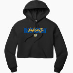 BACON ACADEMY BOBCATS Bella+Canvas Women's Sponge Fleece Cropped-Fleece Hoodie- Front Thumbnail