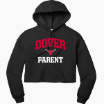 DOVER HIGH SCHOOL LONGHORNS Bella+Canvas Women's Sponge Fleece Cropped Fleece Hoodie Front Thumbnail