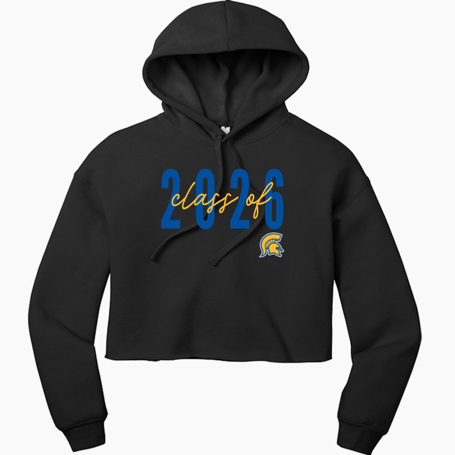 MASON CO CENTRAL HIGH SCHOOL SPARTANS Bella+Canvas Women's Sponge Fleece Cropped-Fleece Hoodie-