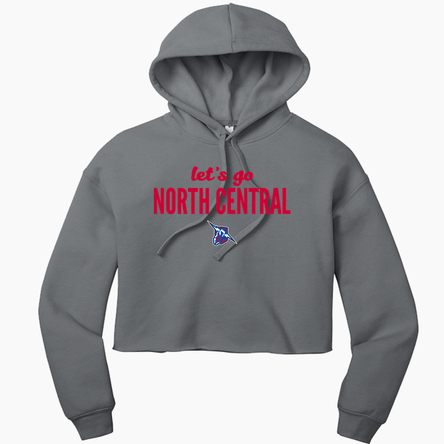 NORTH CENTRAL THUNDER <span class="pdp-name-mascot">NORTH CENTRAL THUNDER</span> Bella+Canvas Women's Sponge Fleece Cropped-Fleece Hoodie