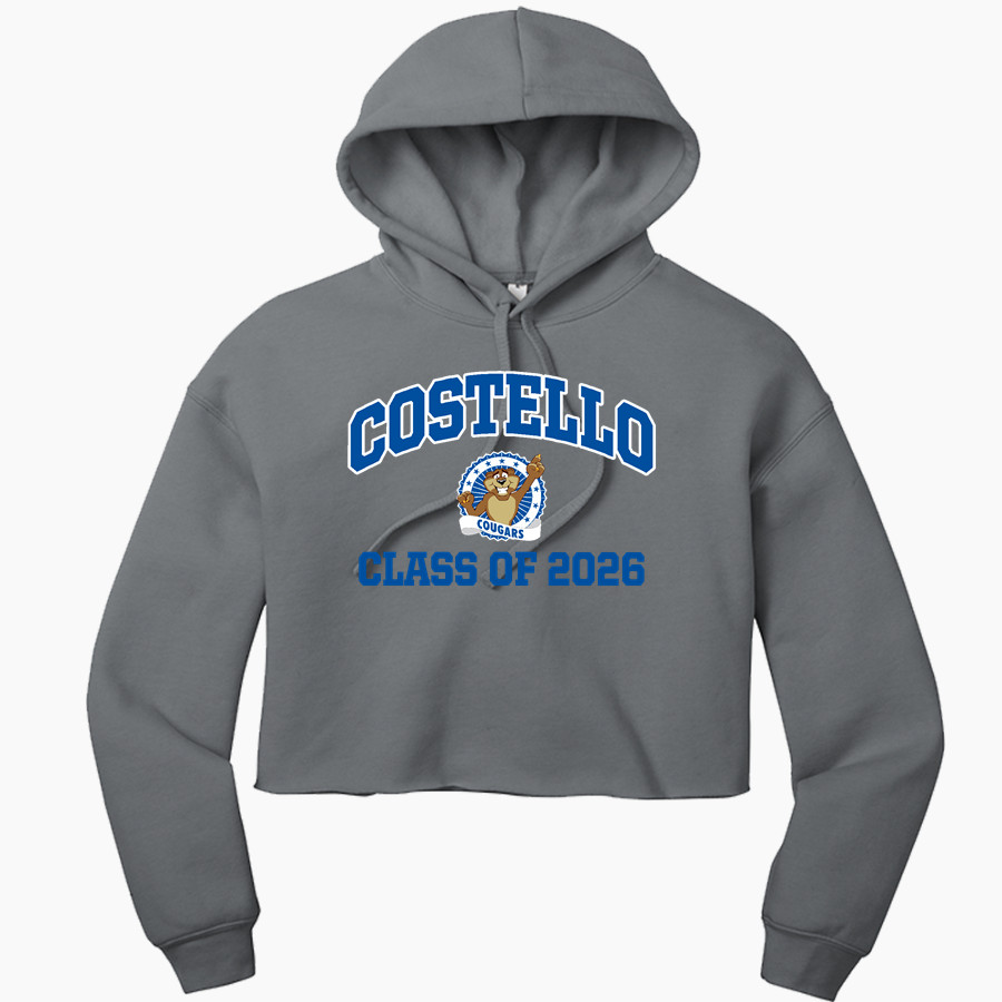 Costello Cougars <span class="pdp-name-mascot">Costello Elementary School Cougars</span> Bella+Canvas Women's Sponge Fleece Cropped-Fleece Hoodie