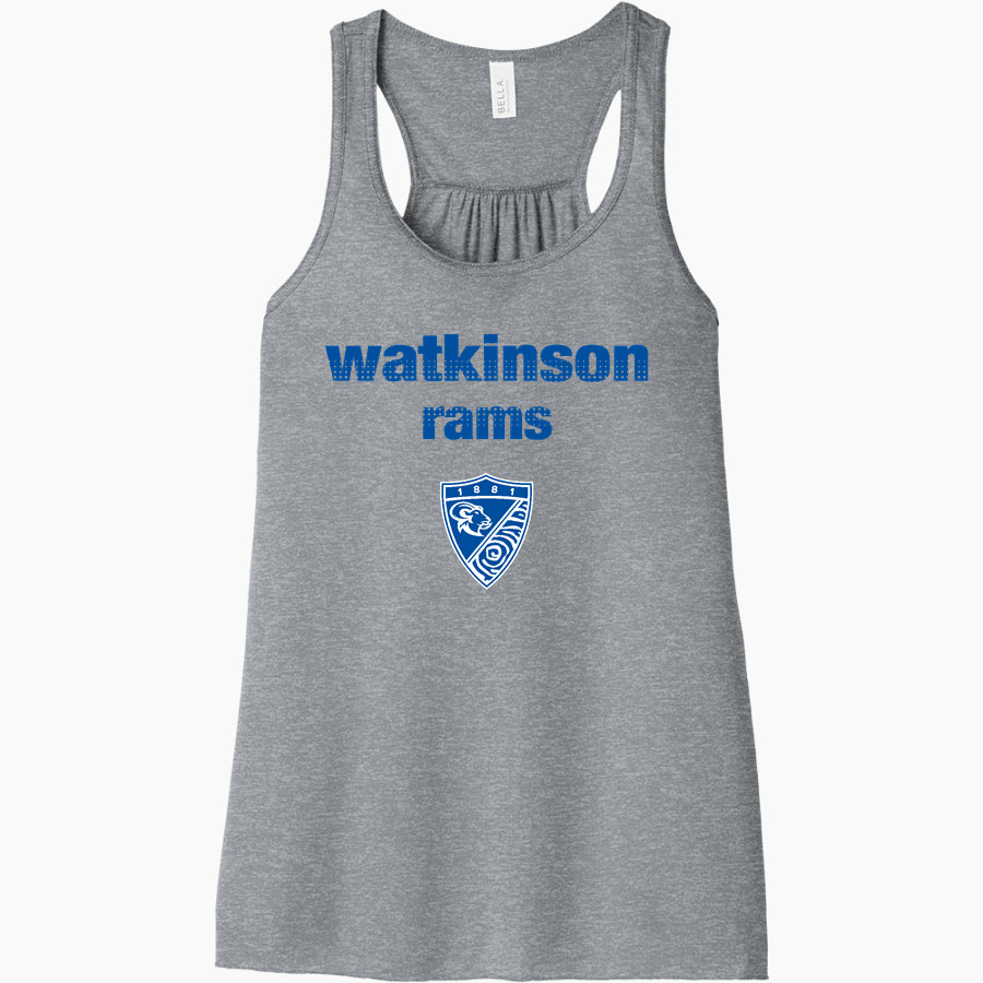 Watkinson Rams <span class="pdp-name-mascot">Watkinson Rams</span> Bella+Canvas Women's Flowy Racerback Tank