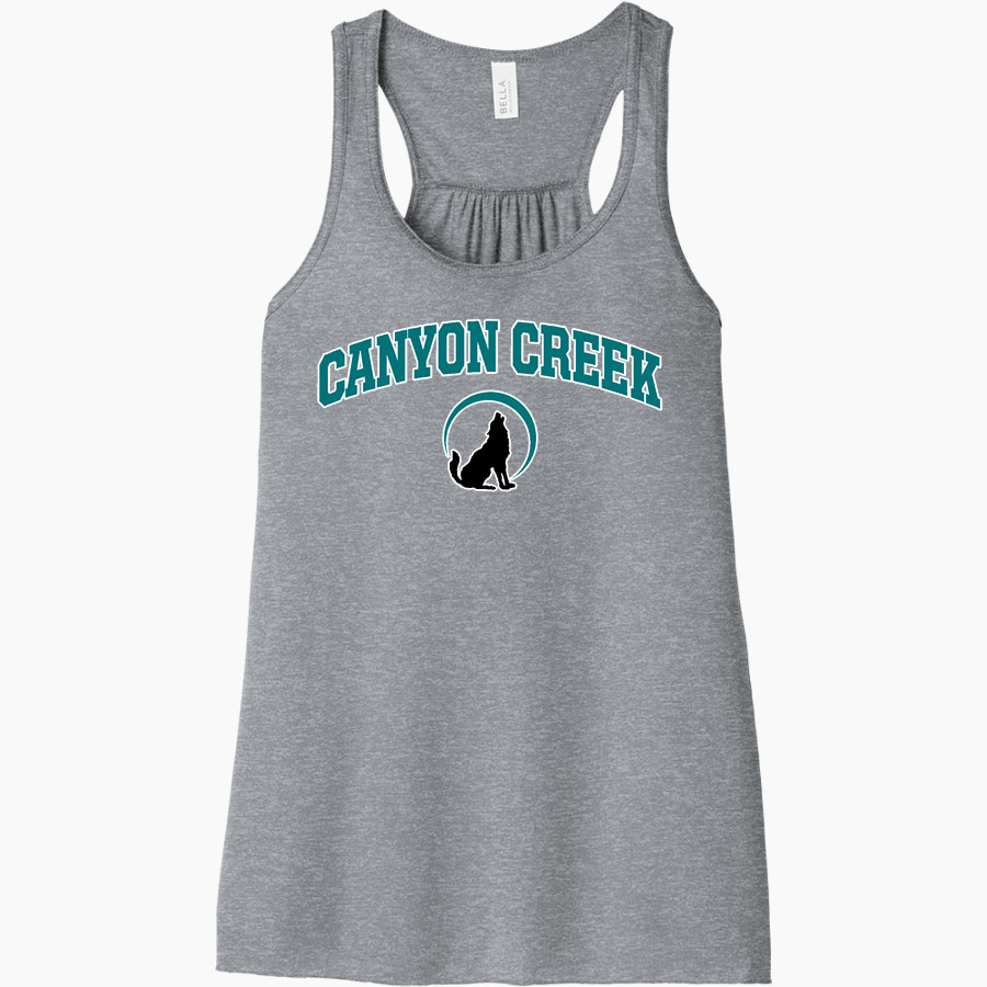 Canyon Creek Coyotes <span class="pdp-name-mascot">Canyon Creek Elementary</span> Bella+Canvas Women's Flowy Racerback Tank