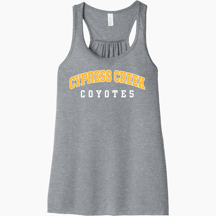 Cypress Creek Coyotes <span class="pdp-name-mascot">Cypress Creek Coyotes</span> Bella+Canvas Women's Flowy Racerback Tank