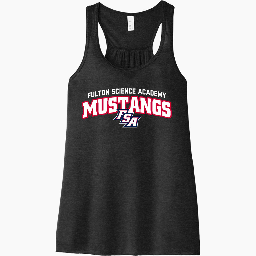Fulton Science Academy Mustangs <span class="pdp-name-mascot">Fulton Science Academy Mustangs</span> Bella+Canvas Women's Flowy Racerback Tank