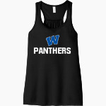 WALLINGTON HIGH SCHOOL PANTHERS <span class="pdp-name-mascot">WALLINGTON PANTHERS</span> Bella+Canvas Women's Flowy Racerback Tank Front Thumbnail
