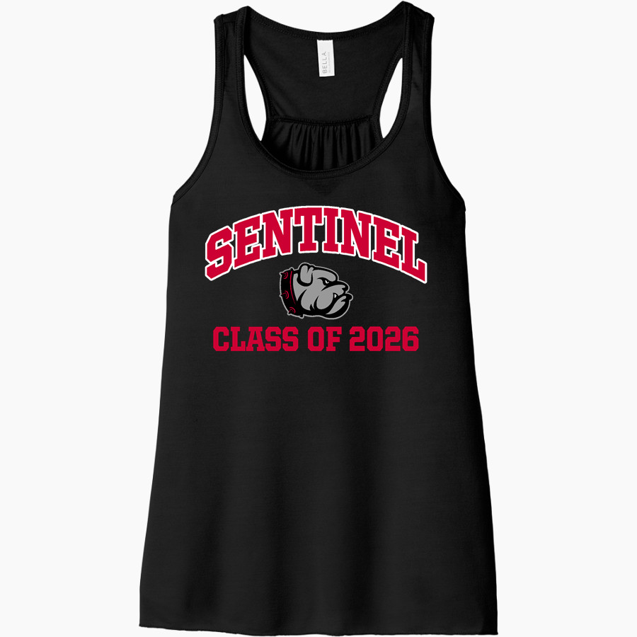 SENTINEL HIGH SCHOOL BULLDOGS <span class="pdp-name-mascot">SENTINEL BULLDOGS</span> Bella+Canvas Women's Flowy Racerback Tank