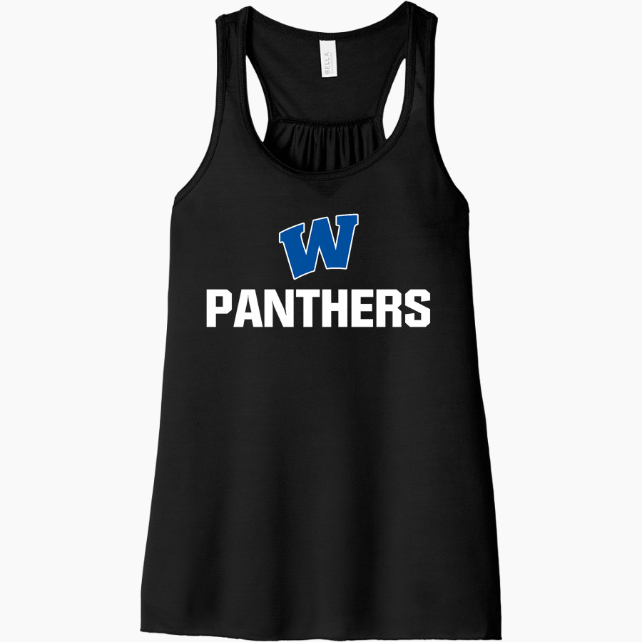 WALLINGTON HIGH SCHOOL PANTHERS <span class="pdp-name-mascot">WALLINGTON PANTHERS</span> Bella+Canvas Women's Flowy Racerback Tank