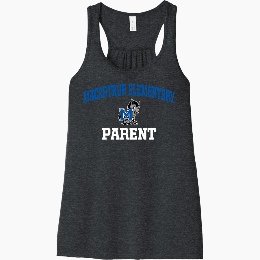 MacArthur Elementary Mustangs <span class="pdp-name-mascot">McArthur Elementary</span> Bella+Canvas Women's Flowy Racerback Tank