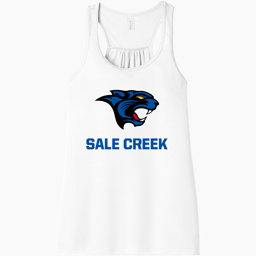 SALE CREEK Panthers Online Store <span class="pdp-name-mascot">SALE CREEK PANTHERS /LADY</span> Bella+Canvas Women's Flowy Racerback Tank