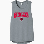 CHAMPLAIN VALLEY UNION HIGH REDHAWKS Bella+Canvas Women's Flowy Scoop Muscle Tank Front Thumbnail