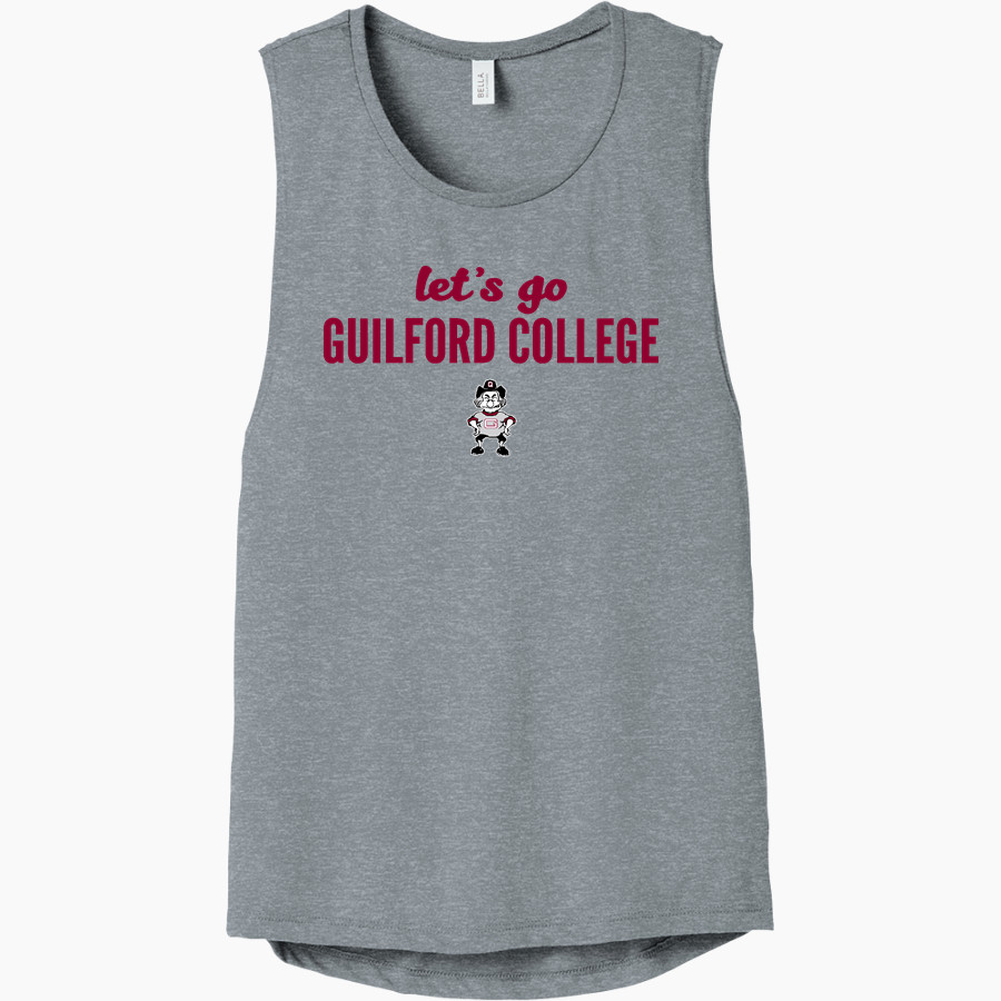 Guilford College Quakers <span class="pdp-name-mascot">GUILFORD COLLEGE Quakers</span> Bella+Canvas Women's Flowy Scoop Muscle Tank