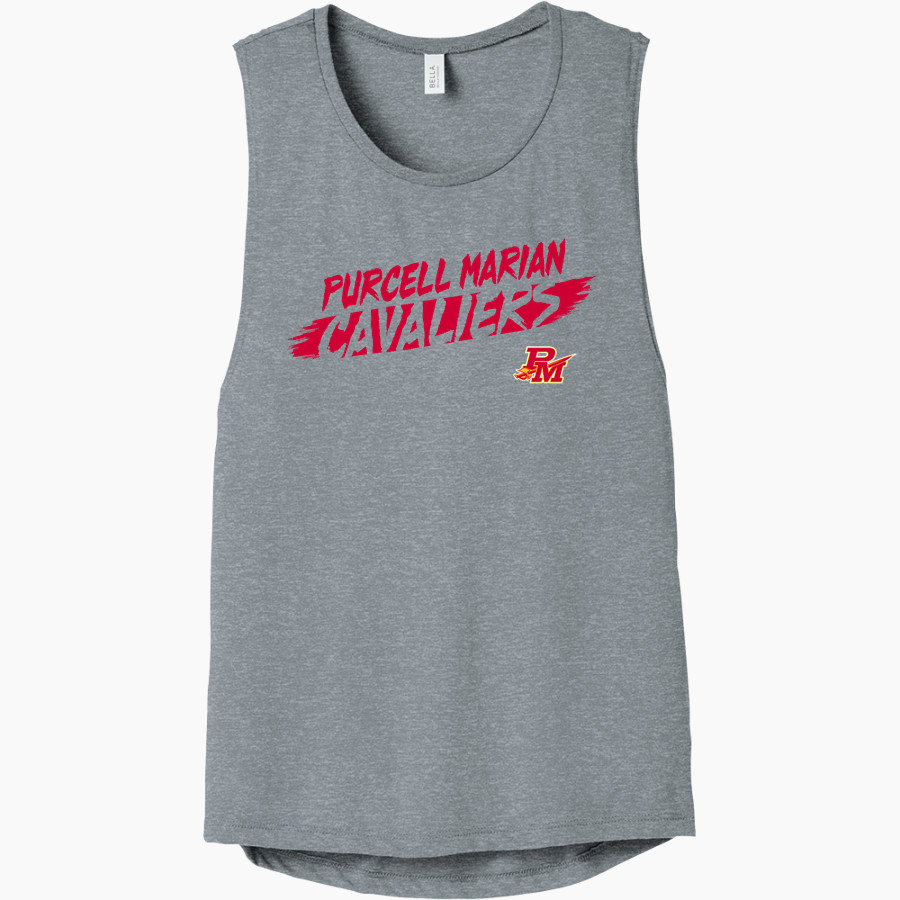 PURCELL MARIAN CAVALIERS official sideline store Bella+Canvas Women's Flowy Scoop Muscle Tank