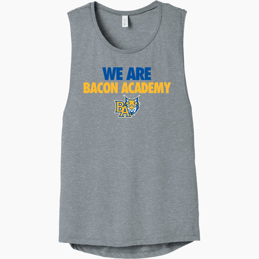 BACON ACADEMY BOBCATS Bella+Canvas Women's Flowy Scoop Muscle Tank