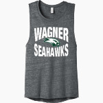 Wagner Seahawks official sideline store <span class="pdp-name-mascot">Wagner Seahawks</span> Bella+Canvas Women's Flowy Scoop Muscle Tank Front Thumbnail