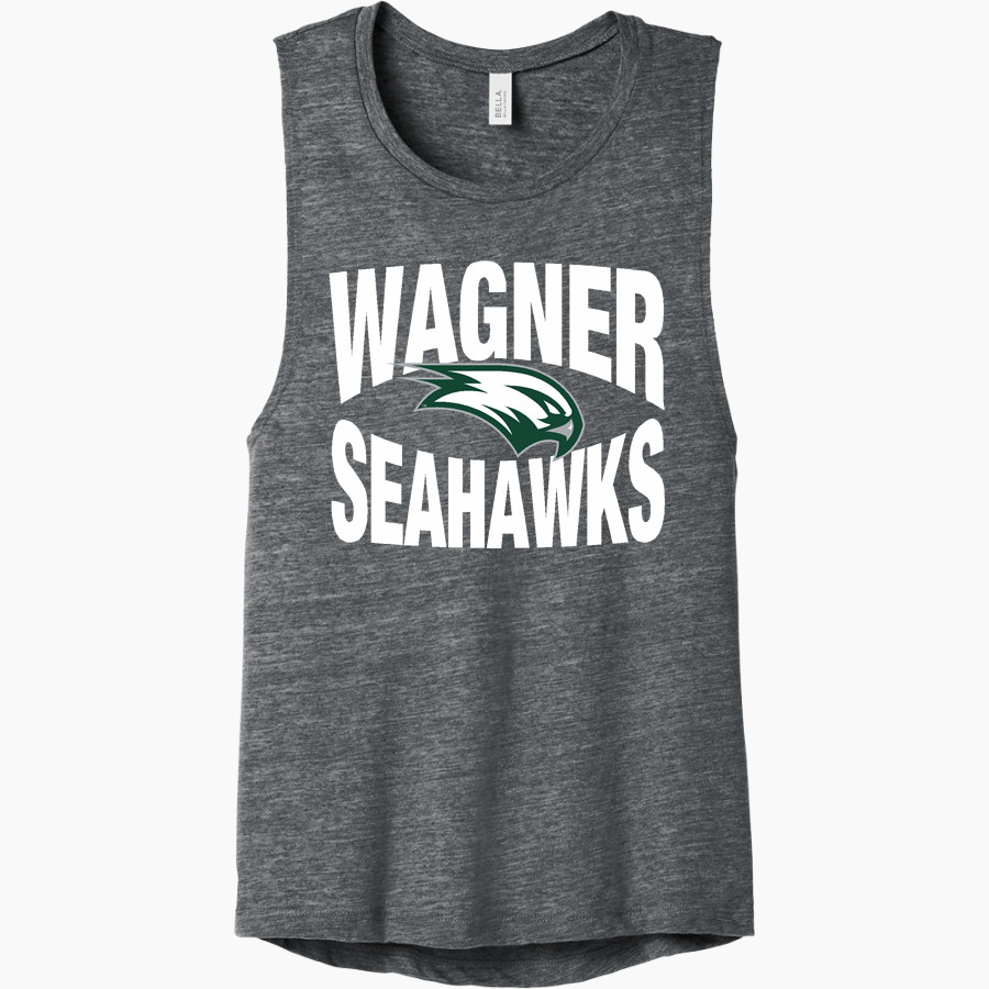 Wagner Seahawks official sideline store <span class="pdp-name-mascot">Wagner Seahawks</span> Bella+Canvas Women's Flowy Scoop Muscle Tank