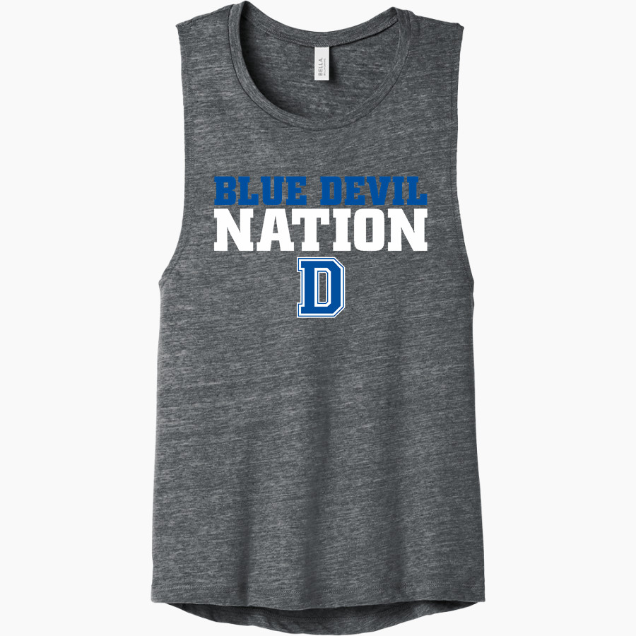 DAVIS SENIOR HIGH SCHOOL BLUE DEVILS <span class="pdp-name-mascot">DAVIS BLUE DEVILS</span> Bella+Canvas Women's Flowy Scoop Muscle Tank