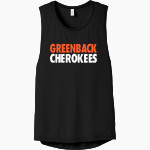 GREENBACK HIGH SCHOOL CHEROKEES <span class="pdp-name-mascot">GREENBACK CHEROKEES</span> Bella+Canvas Women's Flowy Scoop Muscle Tank Front Thumbnail