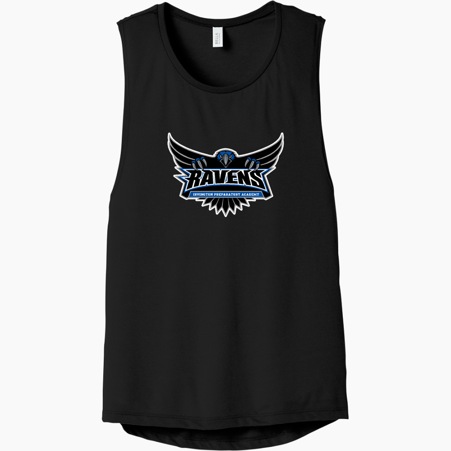 Irvington Community Schools Online Store <span class="pdp-name-mascot">Irvington Community Schools Ravens</span> Bella+Canvas Women's Flowy Scoop Muscle Tank