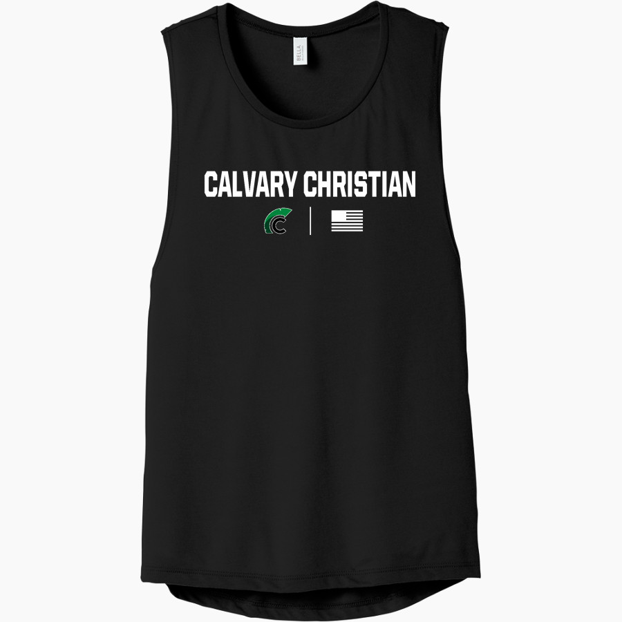 Calvary Christian Spartans <span class="pdp-name-mascot">Calvary Christian Spartans</span> Bella+Canvas Women's Flowy Scoop Muscle Tank