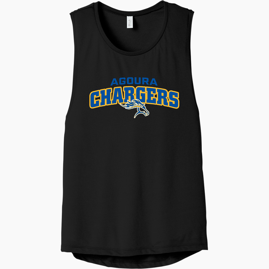 AGOURA HIGH SCHOOL CHARGERS Bella+Canvas Women's Flowy Scoop Muscle Tank