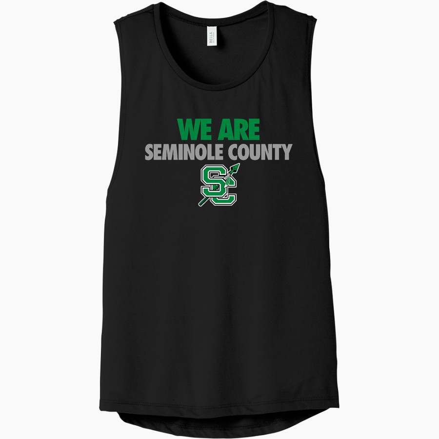 SEMINOLE COUNTY HIGH SCHOOL INDIANS <span class="pdp-name-mascot">SEMINOLE COUNTY INDIANS</span> Bella+Canvas Women's Flowy Scoop Muscle Tank