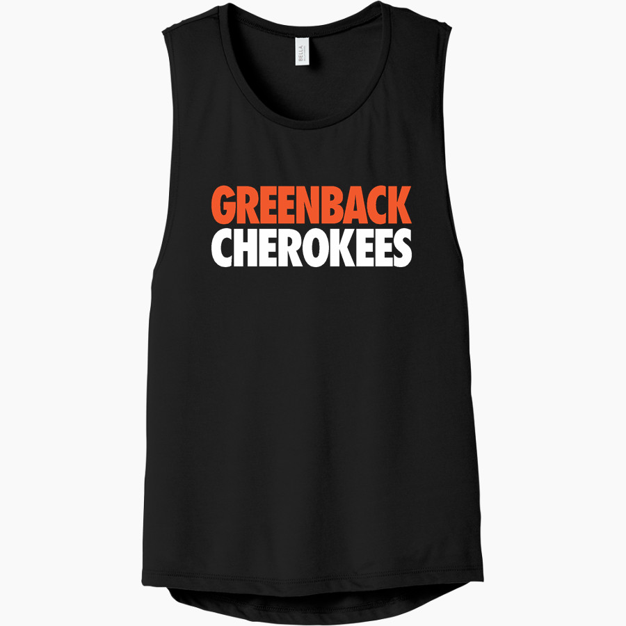 GREENBACK HIGH SCHOOL CHEROKEES <span class="pdp-name-mascot">GREENBACK CHEROKEES</span> Bella+Canvas Women's Flowy Scoop Muscle Tank