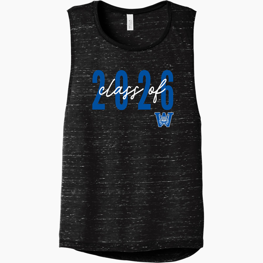 WELCH HIGH SCHOOL WILDCATS Bella+Canvas Women's Flowy Scoop Muscle Tank